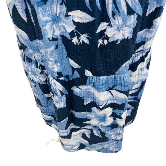 TOMMY BAHAMA DAYBREAK HIBISCUS MEDIUM OFF SHOULDER DRESS 100% COTTON NAVY $178 - Picture 8 of 14